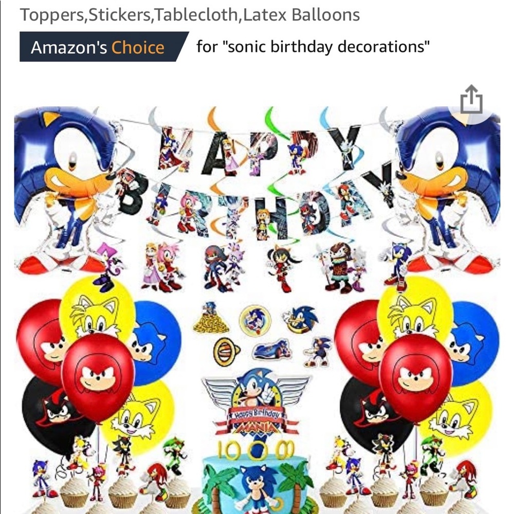 Sonic Birthday Supplies